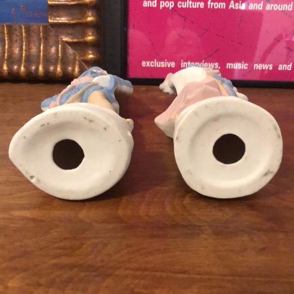 Porcelain Ceramic Figurines Girl in Pink, Boy in Blue - Picture 7 of 9